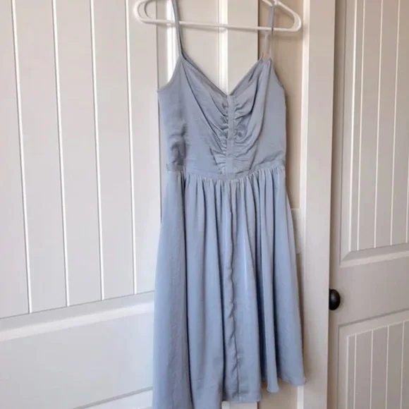 banana republic light blue dress BANANA REPUBLIC Size 0 Light Blue 3/4 Sleeve DRESS